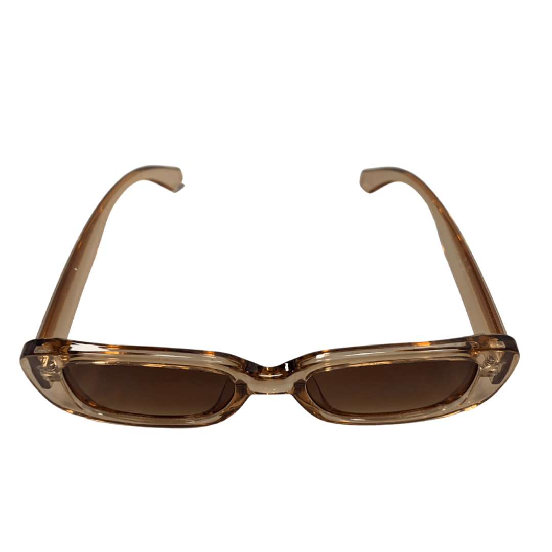 PEACH / BROWN RECTANGLE VINTAGE STYLE 60s SUNGLASSES