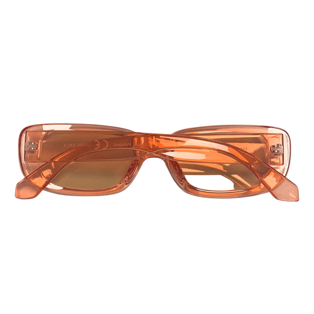 ORANGE PEACH RECTANGLE VINTAGE STYLE 60s SUNGLASSES