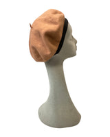 VINTAGE CAMEL BROWN BLACK BOW MOD KANGOL BERET