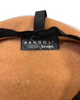 VINTAGE CAMEL BROWN BLACK BOW MOD KANGOL BERET